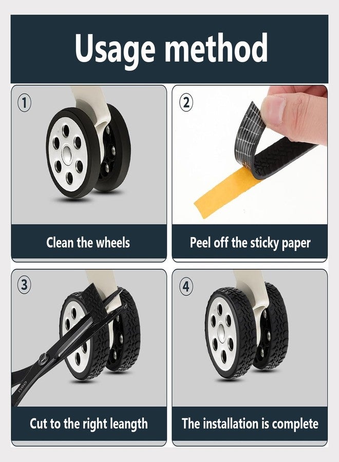 DINTSTYLE 8Pcs Luggage Wheel Covers, Suitcases Wheel Covers, Silicone Luggage Protector, Durable, Mute and Shock Absorption, Waterproof (Black P) - Image 4